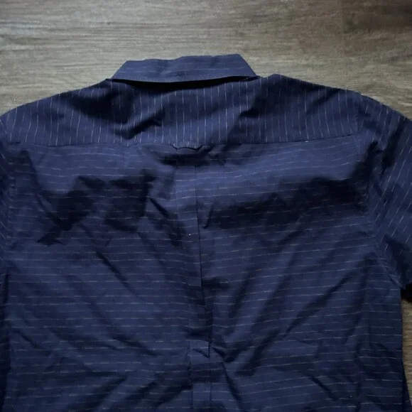 Ben Sherman NWOT Blue Stripe Short Sleeve Button Up Size XL 100 Cotton - Picture 15 of 16